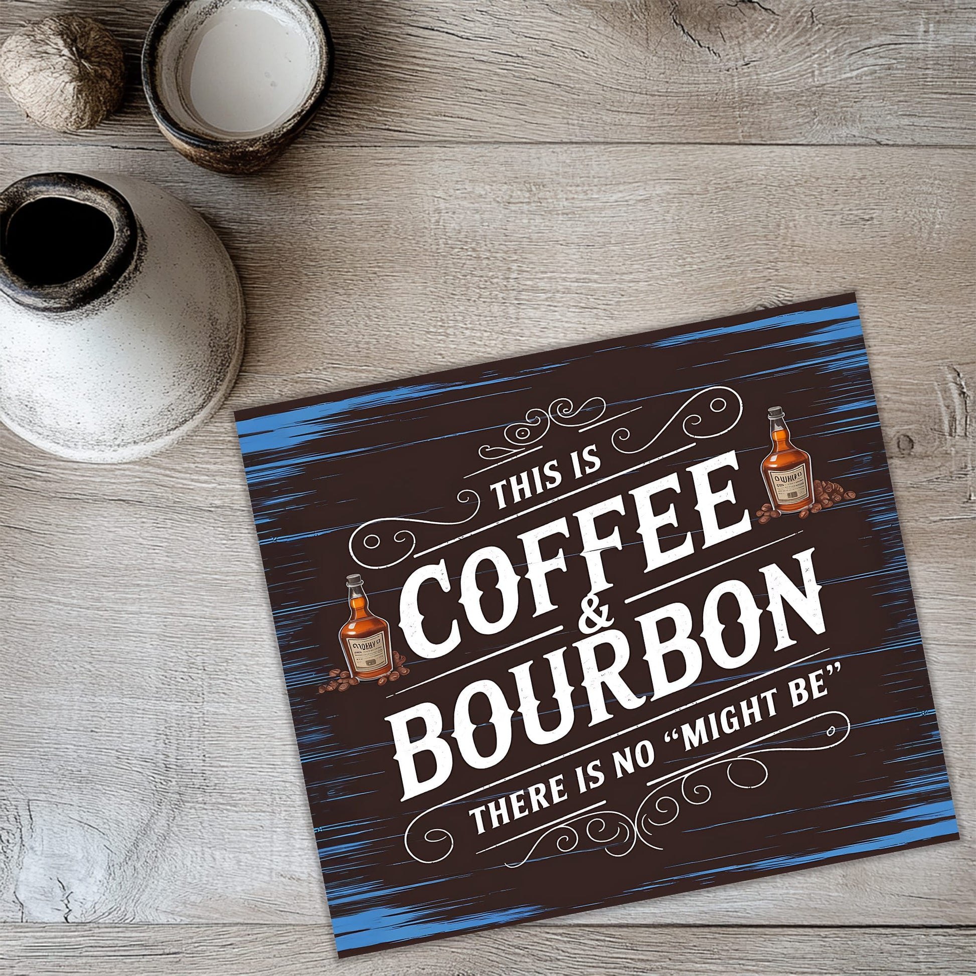 this is a picture of a coffee and bourbon coaster