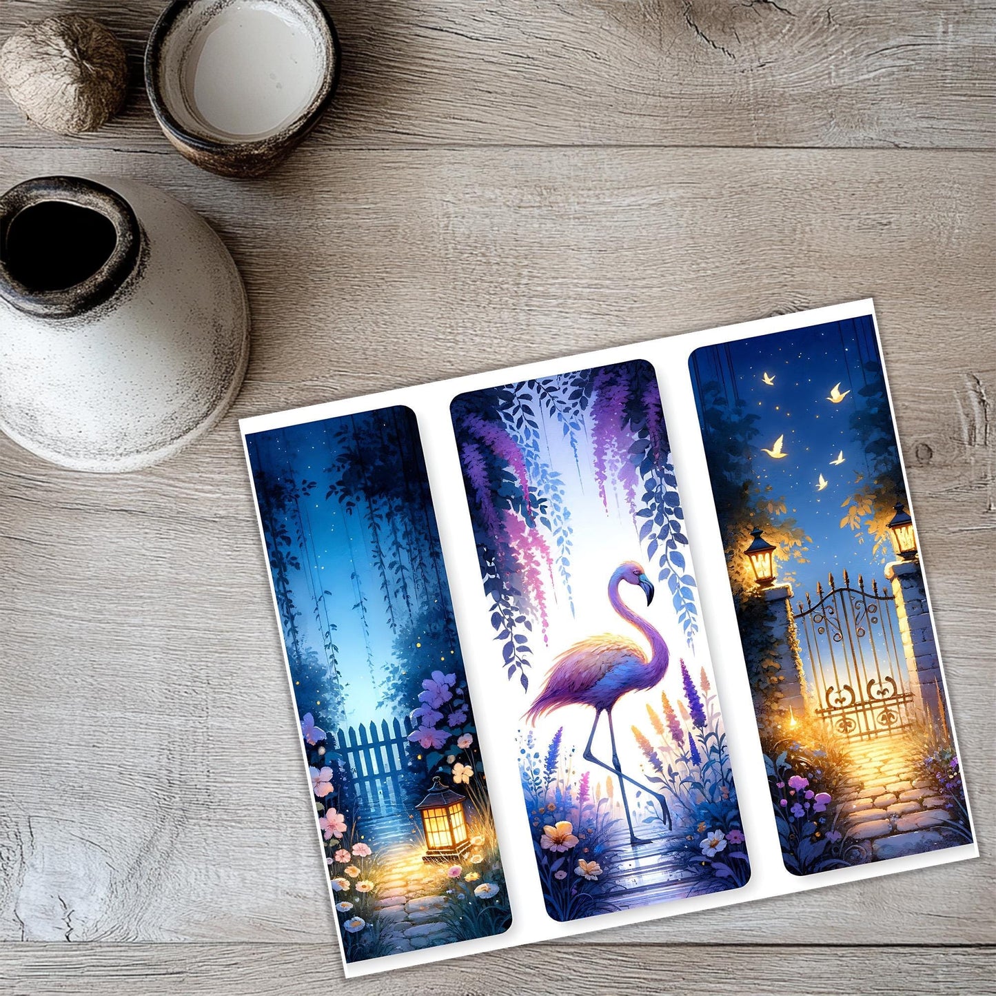 a deck of cards with a picture of a flamingo