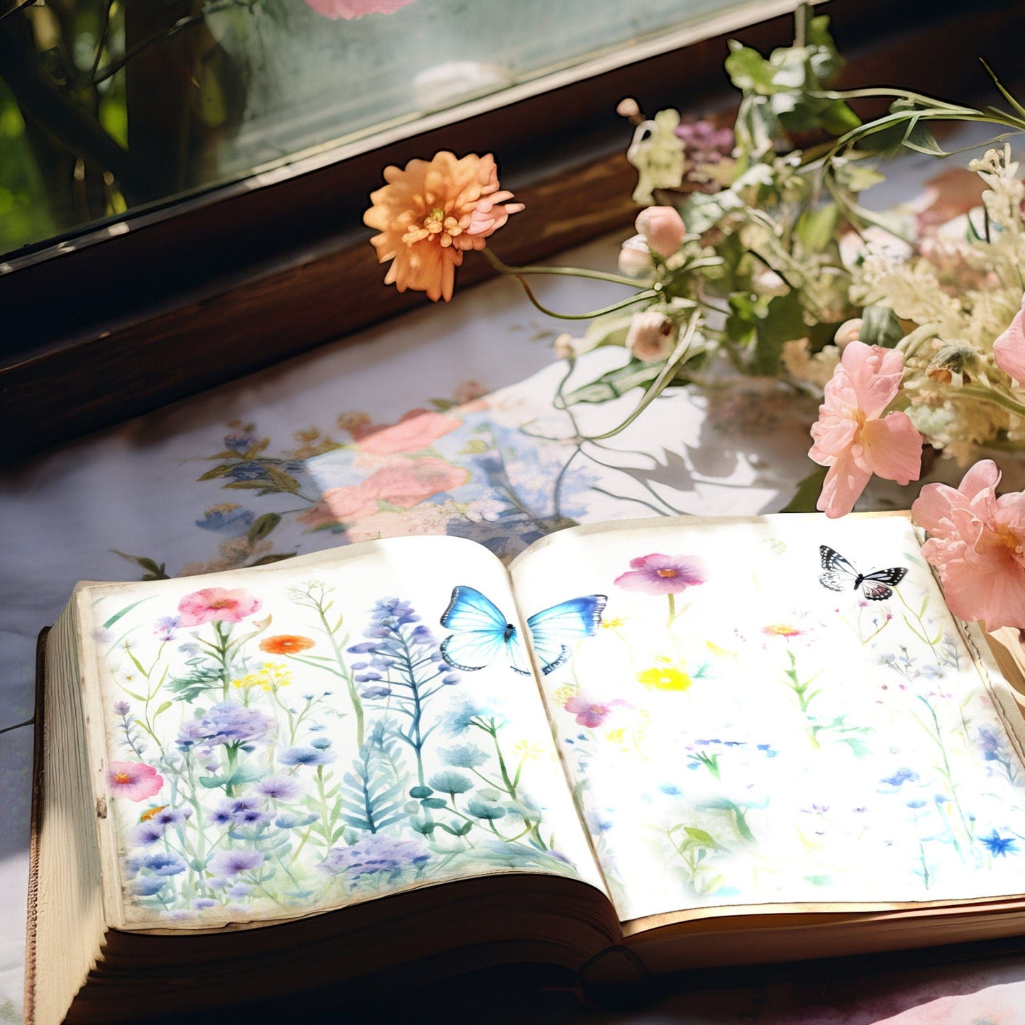 Butterfly Meadow Junk Journal Pages Vol 1
