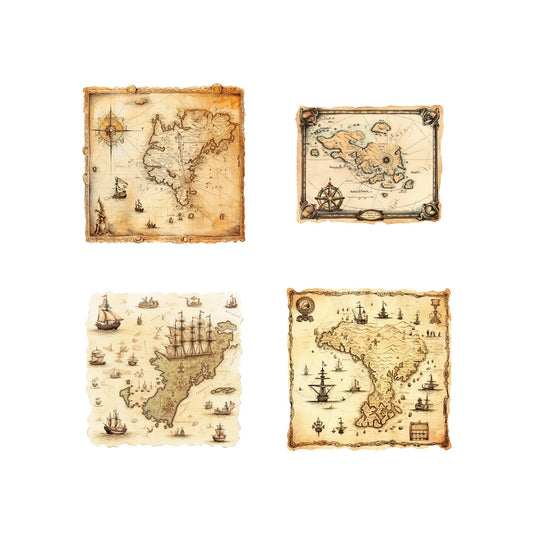 Vintage Maps Clipart Pack