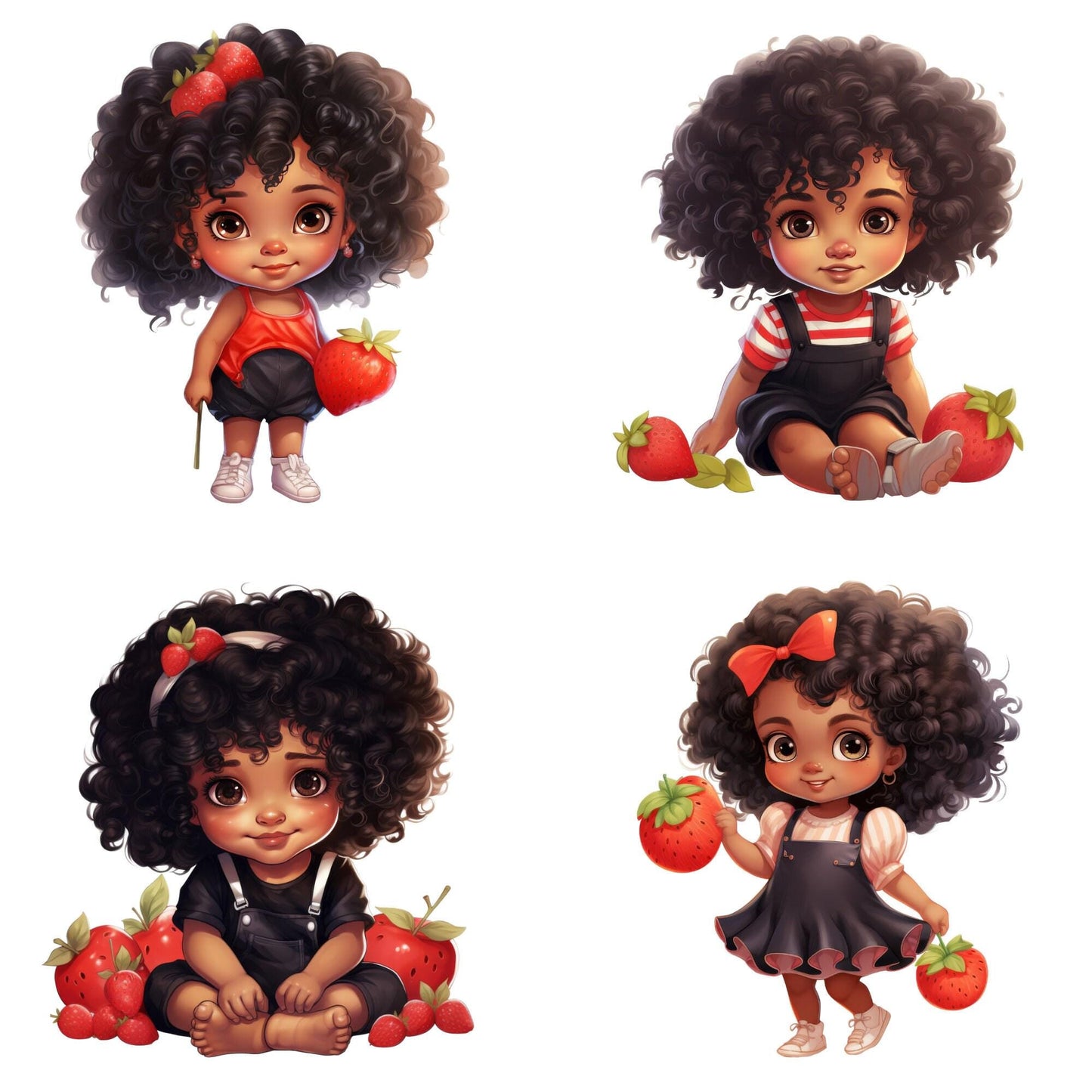 Cute Strawberry baby girl clipart