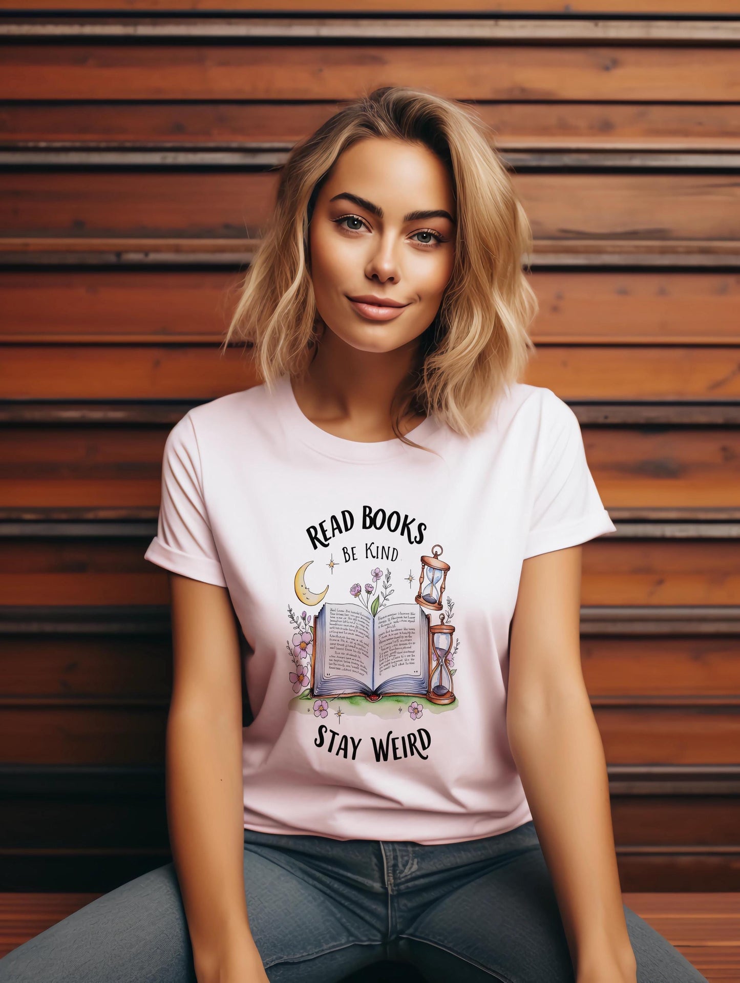 Diseño de camiseta PNG "Lee libros, sé amable y mantente extraño"