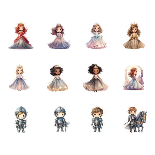 Fairytale Knights and Princess Clipart