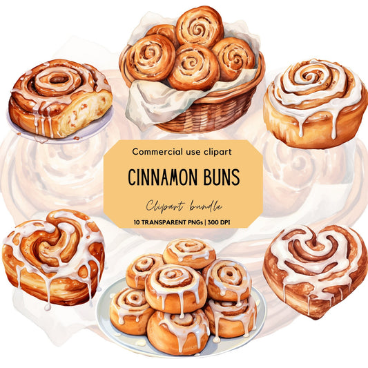 Watercolor Cinnamon Roll Clipart