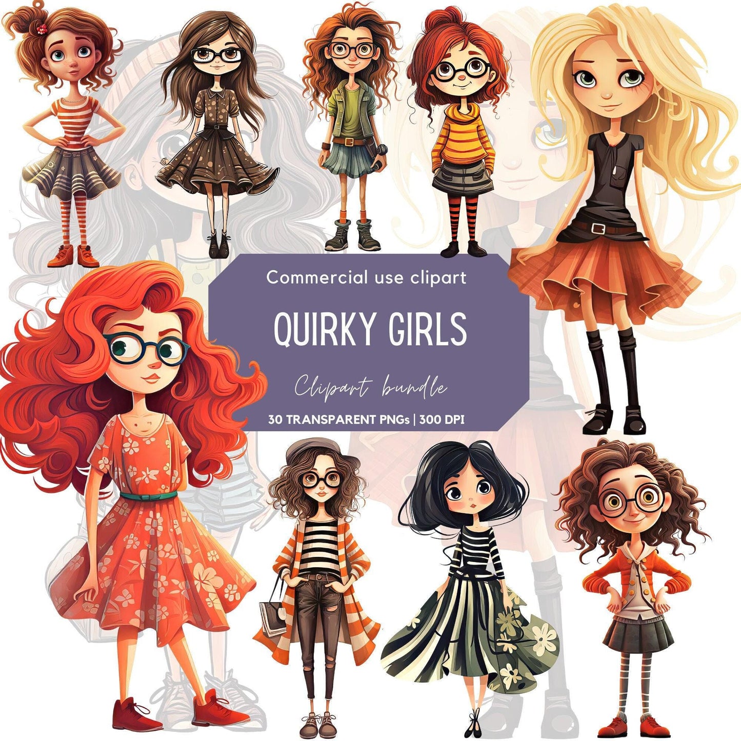 Quirky Girls Clipart