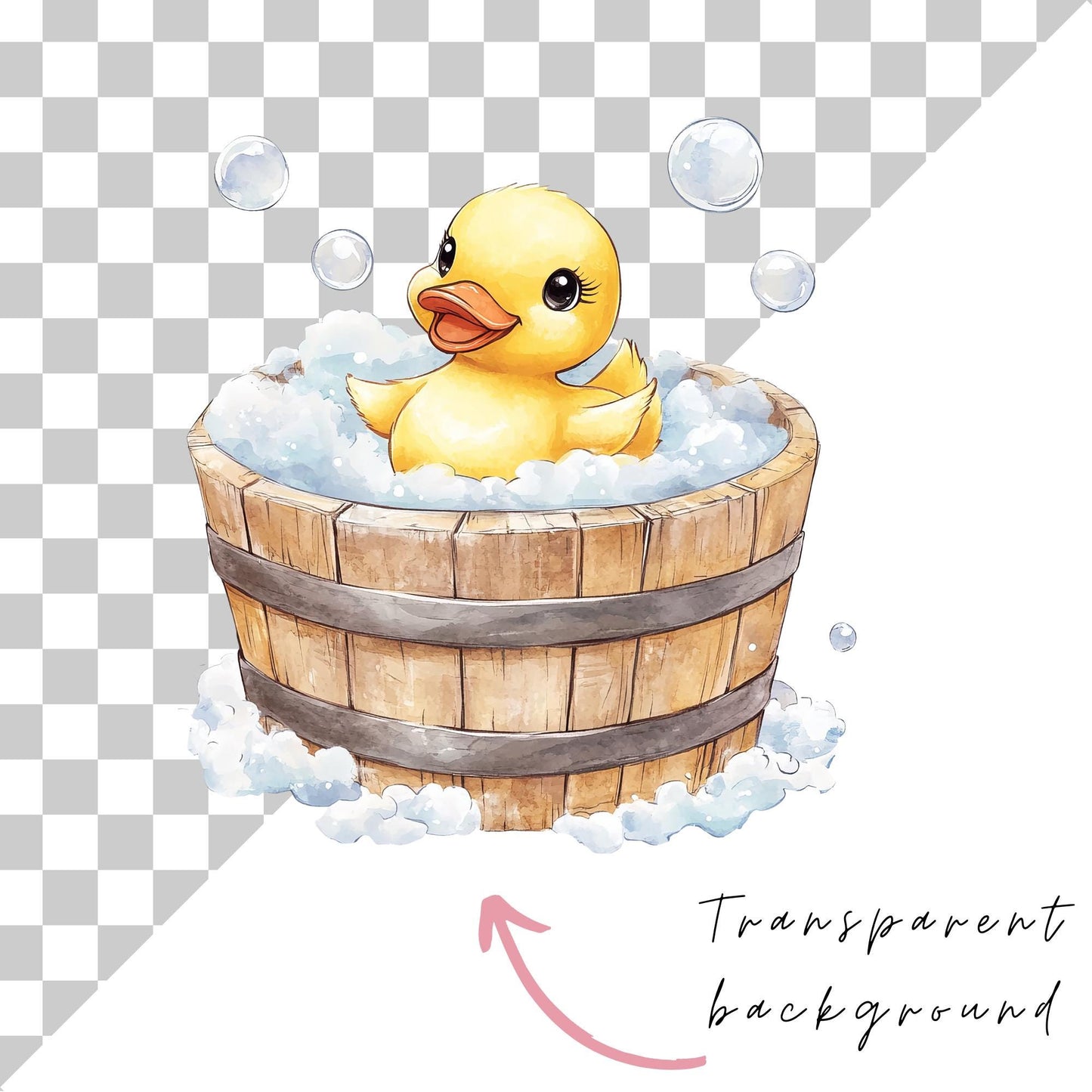 Rubber duck in a tub clipart