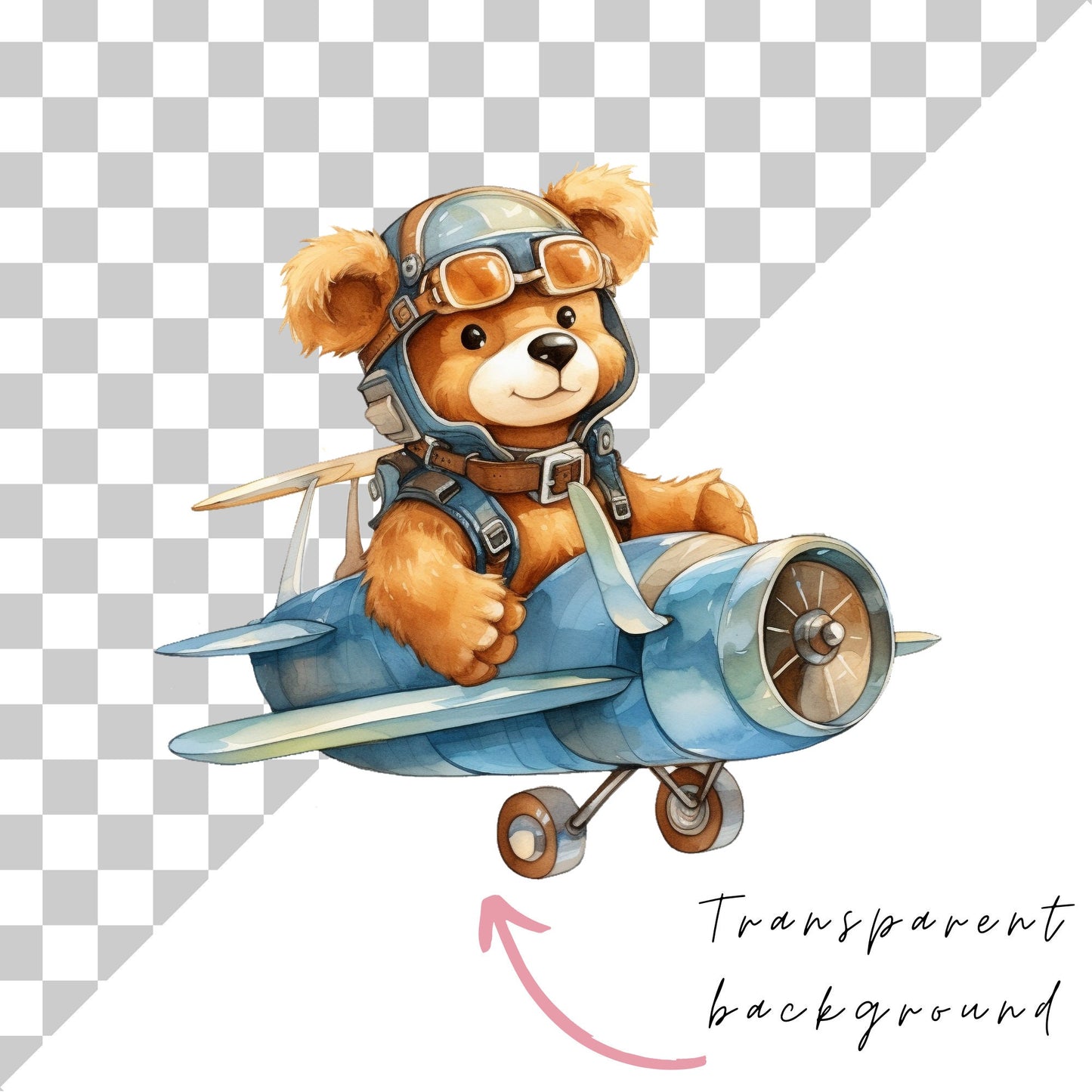 Clipart de oso de peluche volando