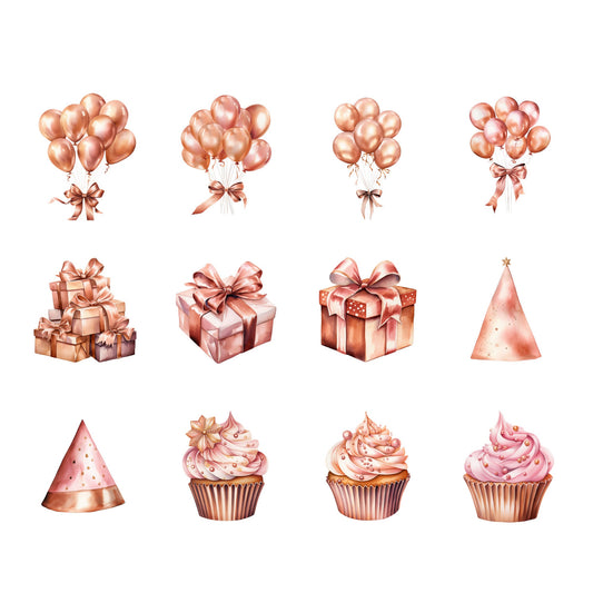 Rose Gold Celebration Clipart