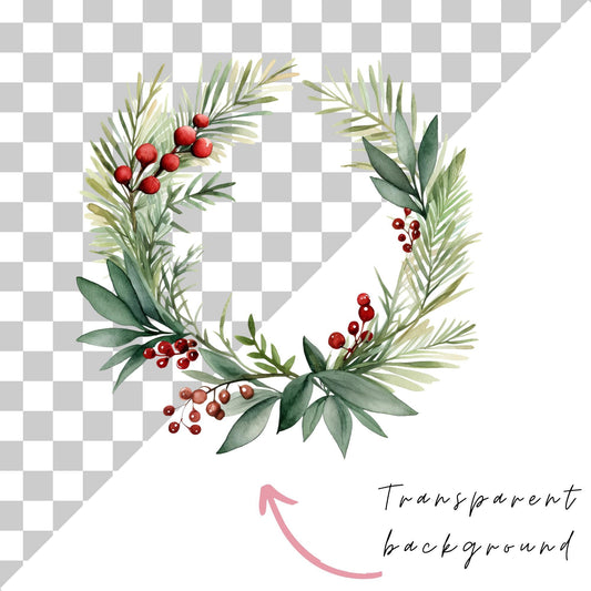 Festive Wreath Clipart Single