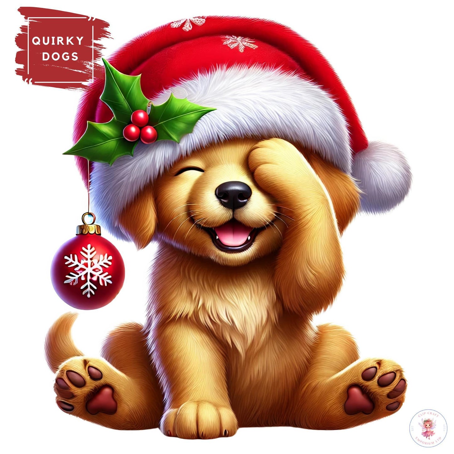 15 Quirky Christmas Dogs Clipart