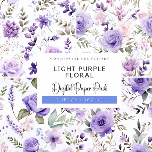 a floral background with purple flowers and greenery