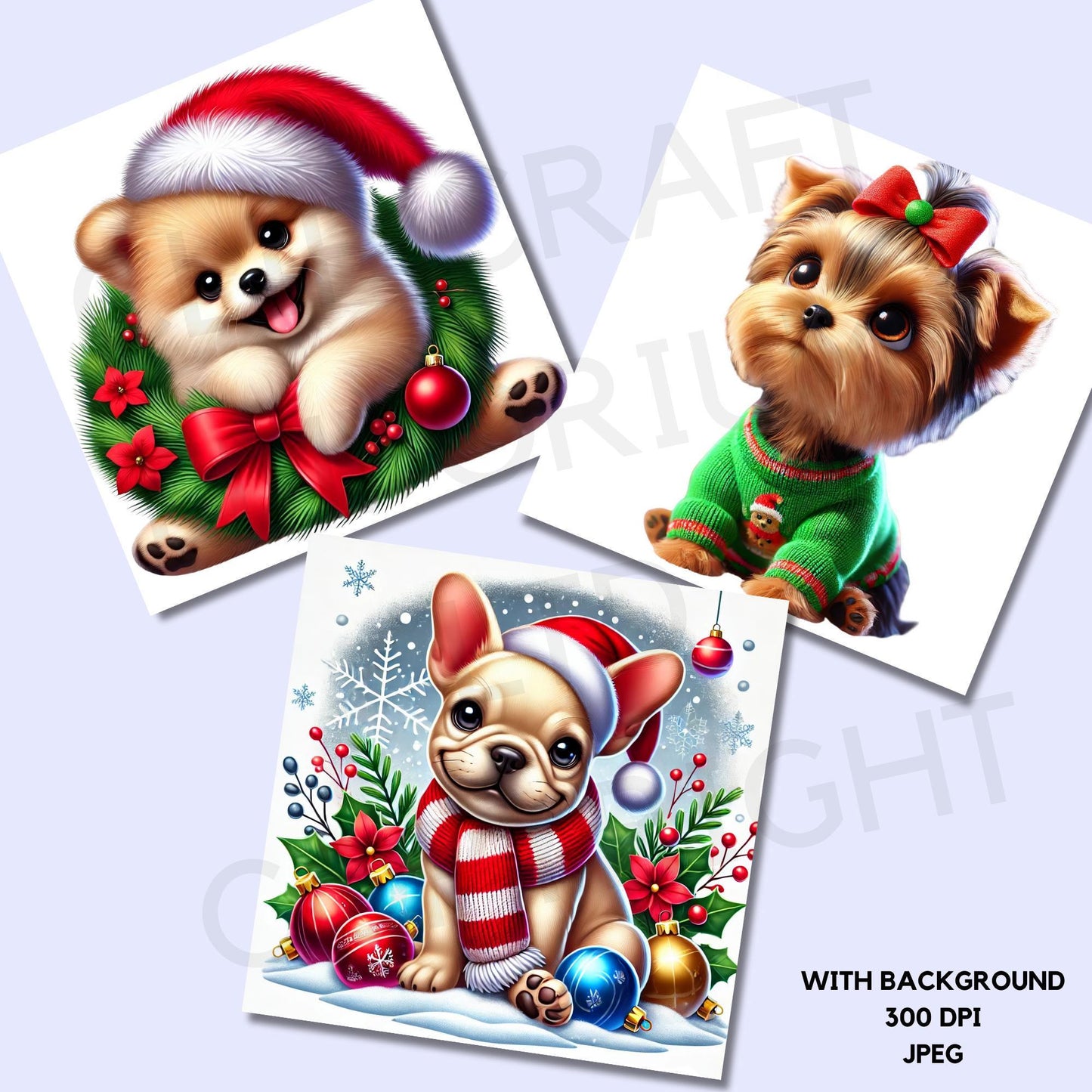 15 Quirky Christmas Dogs Clipart