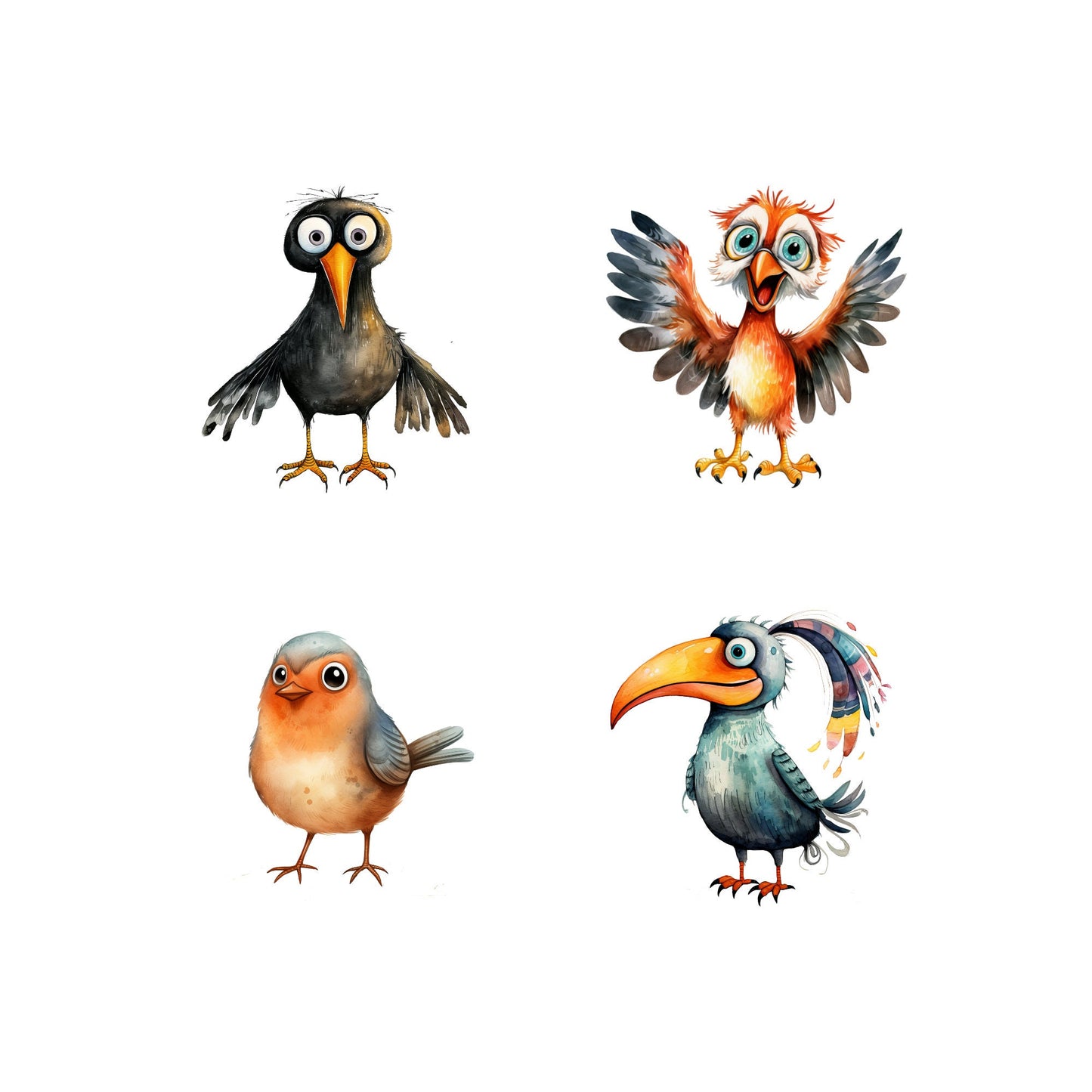 Quirky Birds Clipart