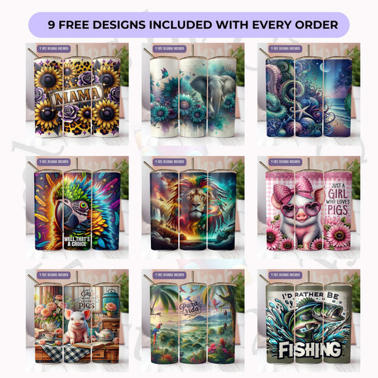 a bunch of different designs on a wall