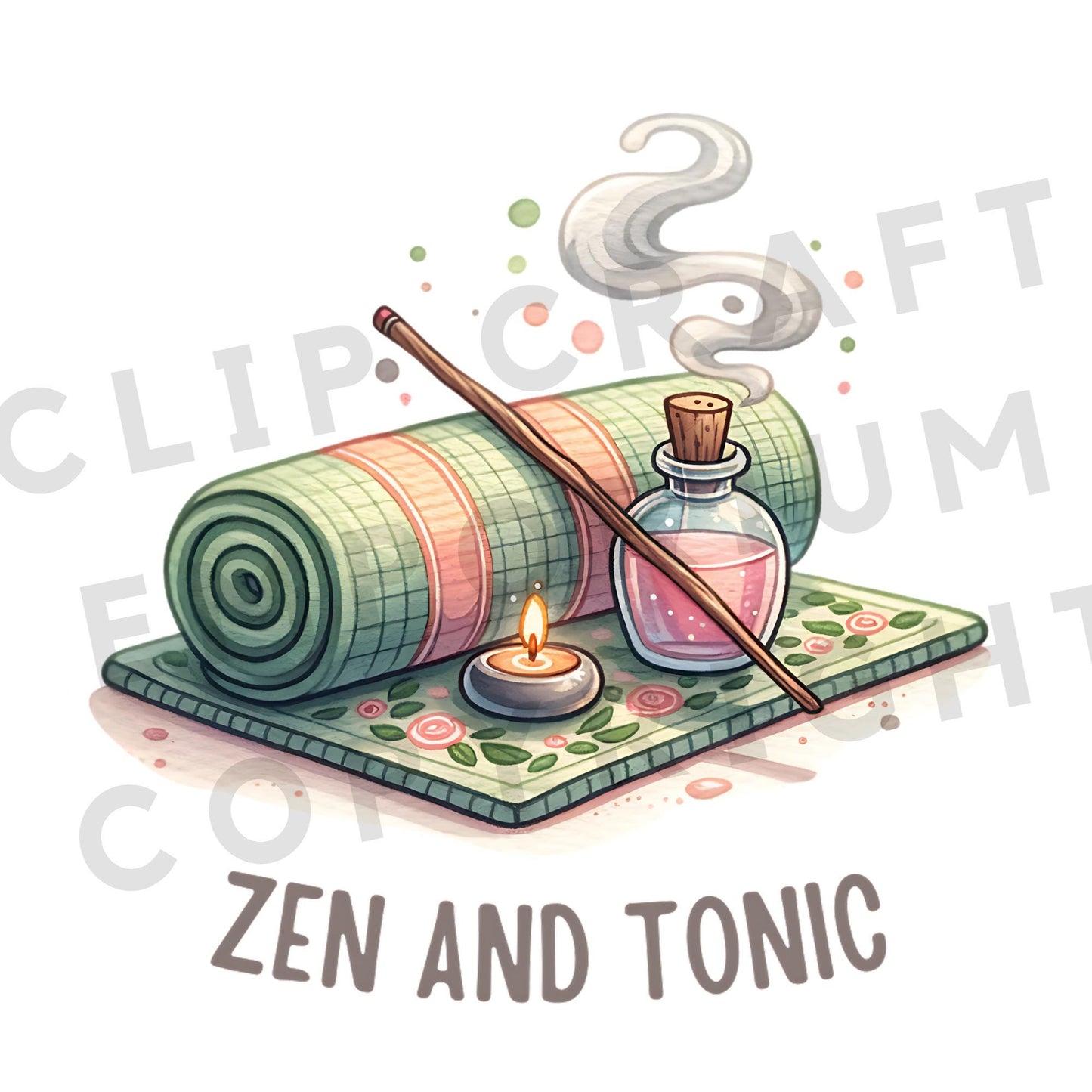 Watercolor Cozy Self Care Clipart