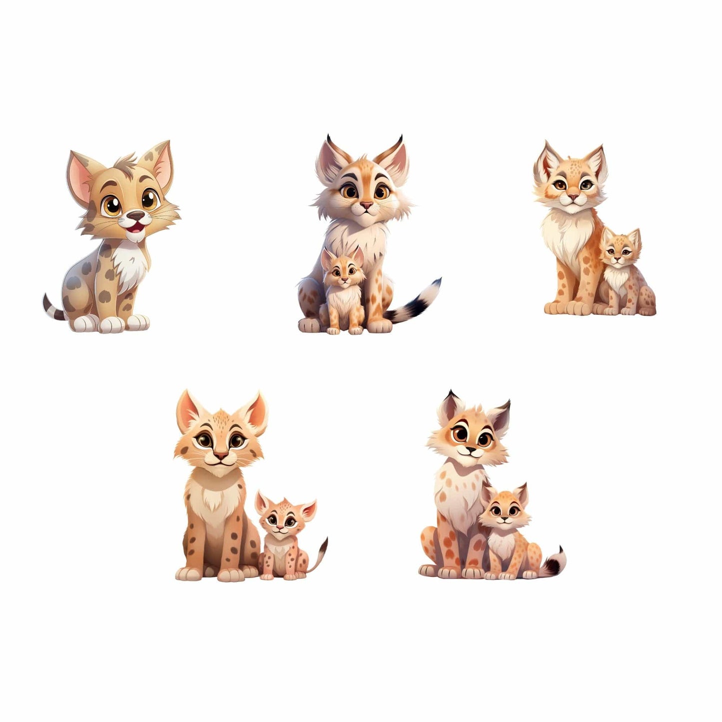 Cartoon watercolor Lynx Clipart