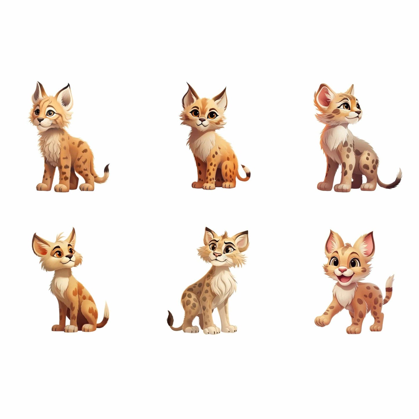 Cartoon watercolor Lynx Clipart