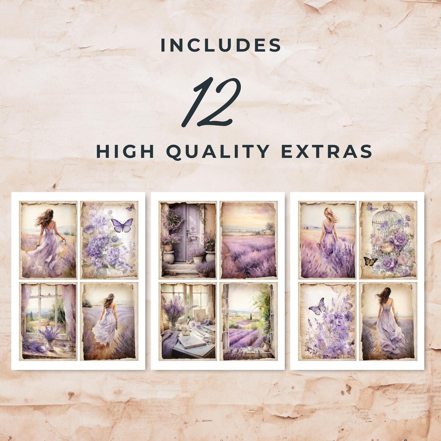 Lavender Haze Junk Journal Cards