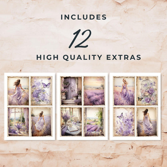 Lavender Haze Junk Journal Cards