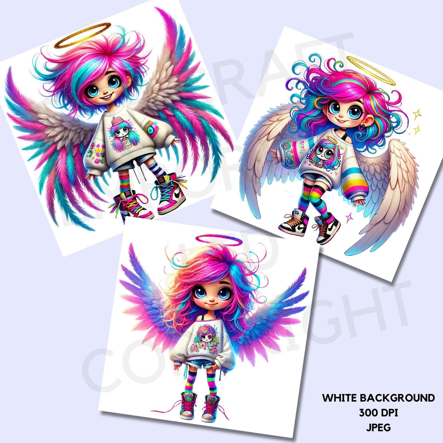 15 Quirky Girl Angel Clipart