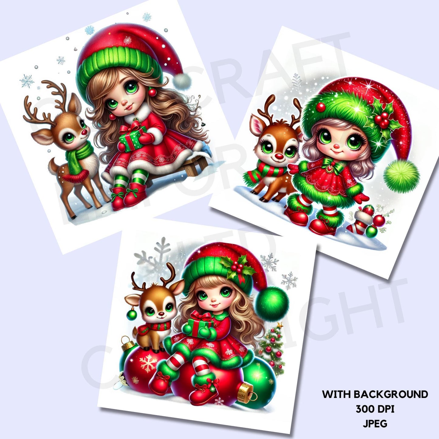 15 Christmas Gnome Girl Clipart