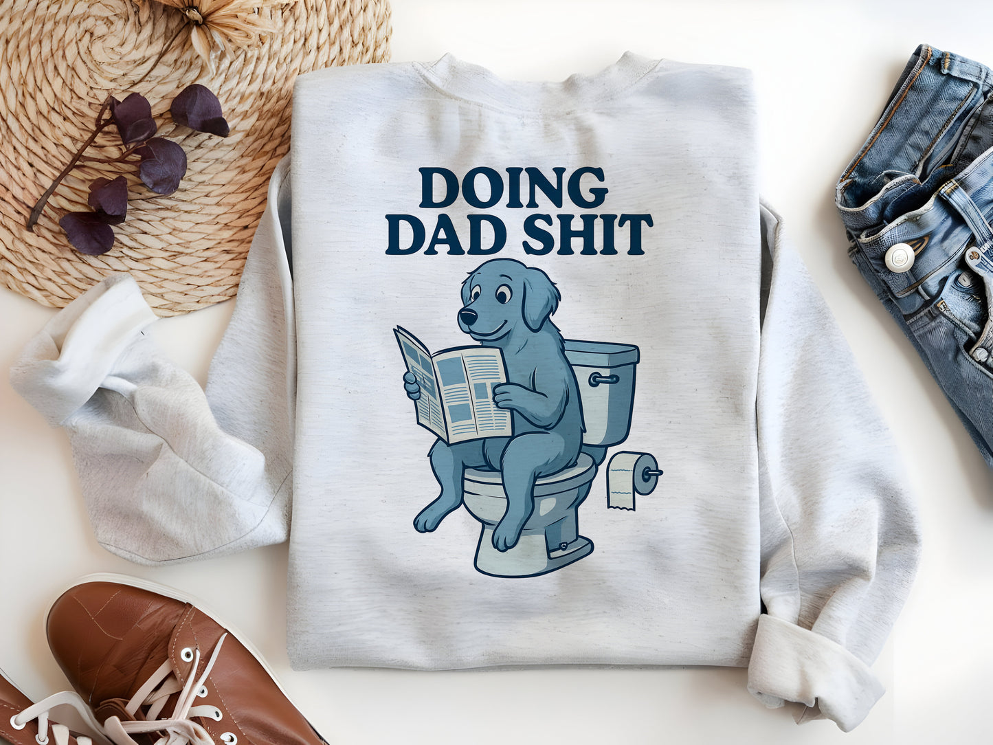 a shirt that says doing dad shit sitting on a toilet