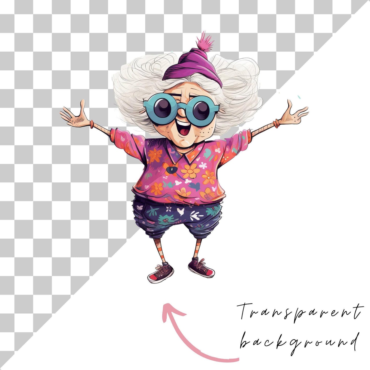 Quirky Old Ladies Clipart