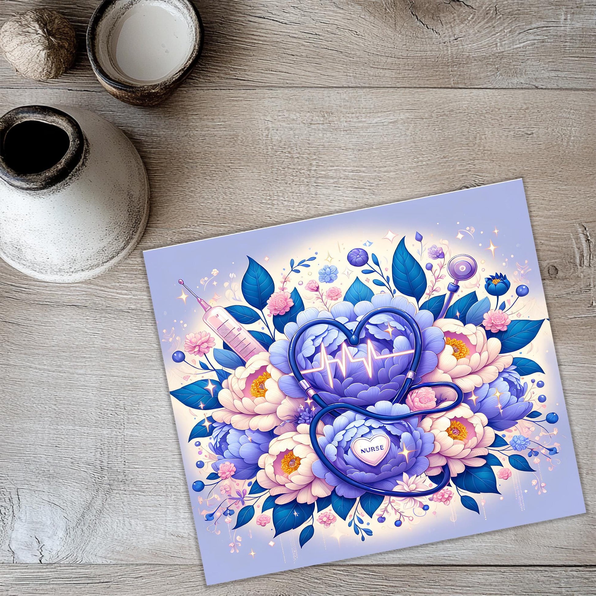 a painting of a heart surrounded by flowers