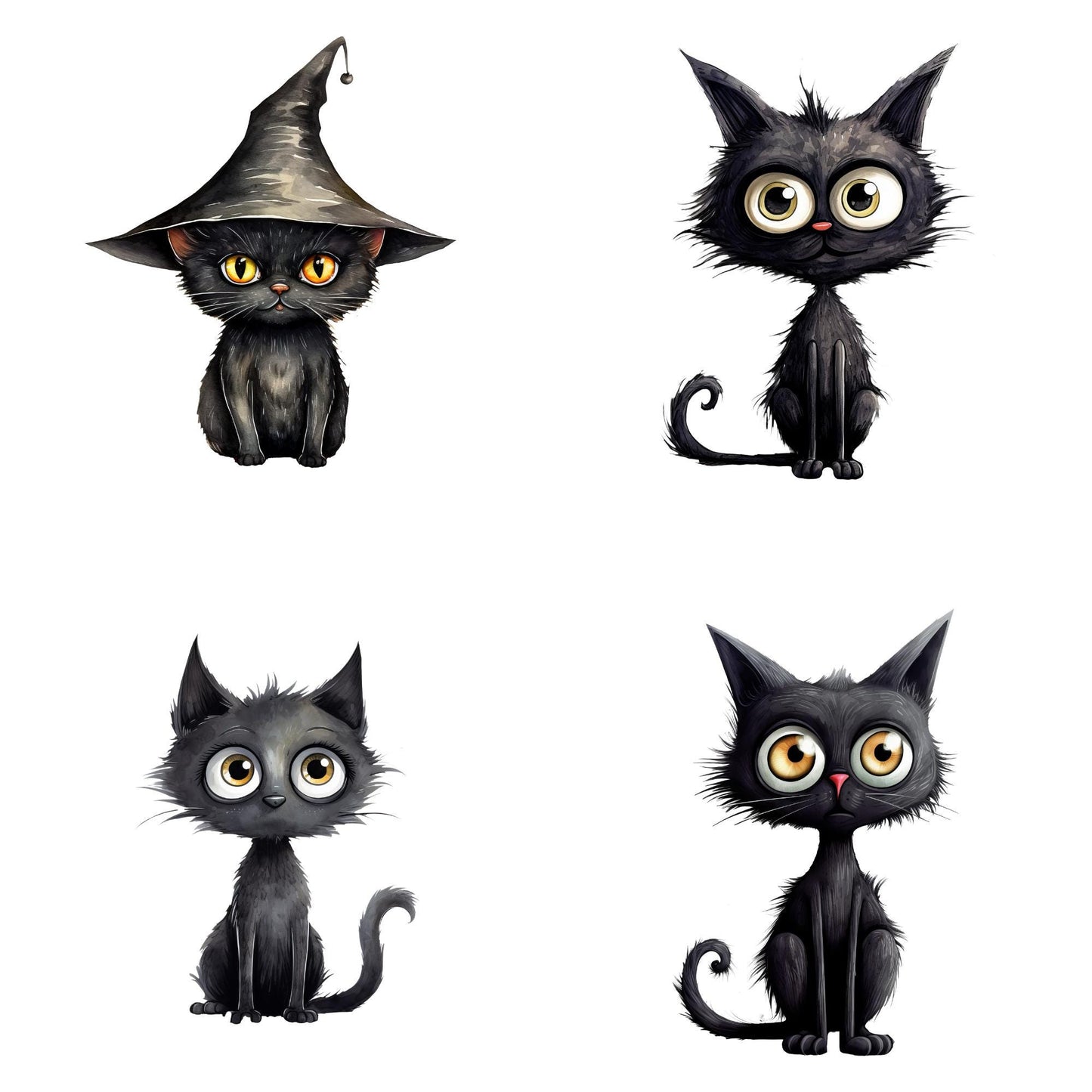 Quirky Black Cat Clipart