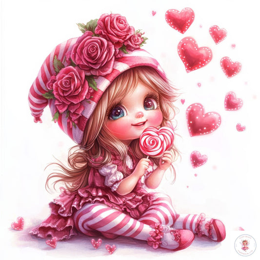 Pink Valentines Gnome Clipart