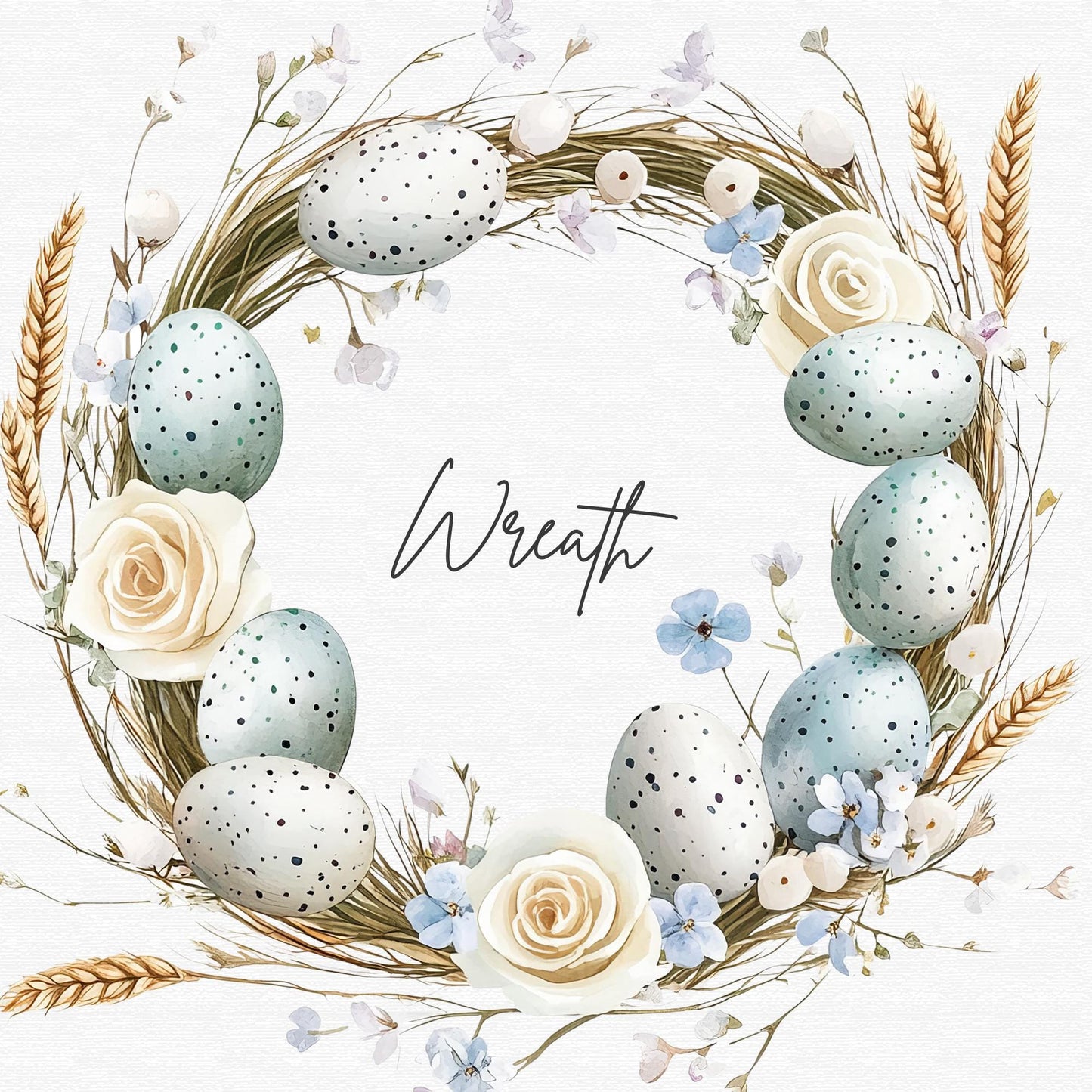 Easter Wreath Clipart Single