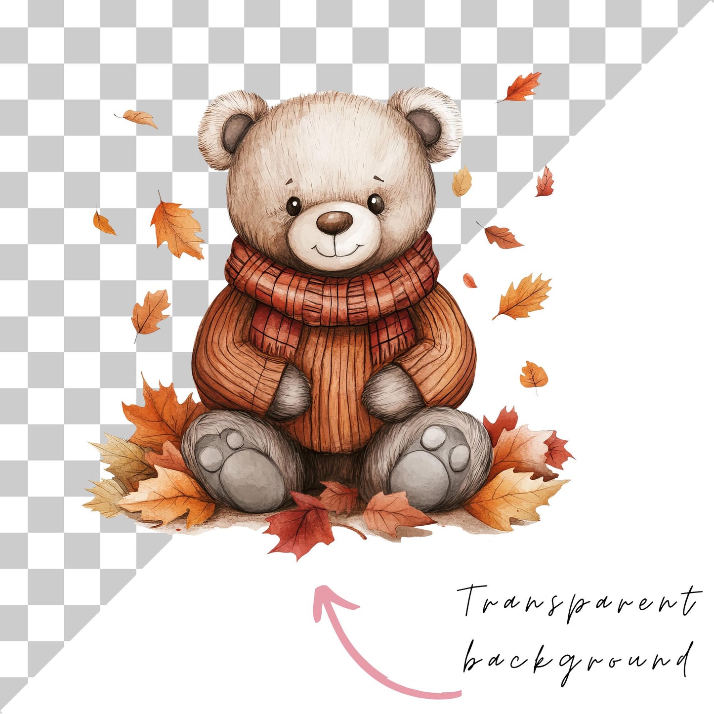 Fall Teddy Bear Clipart