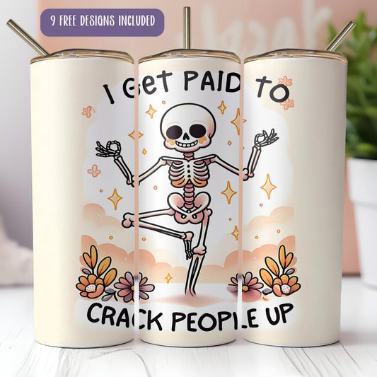 a couple of white cups with a skeleton on them