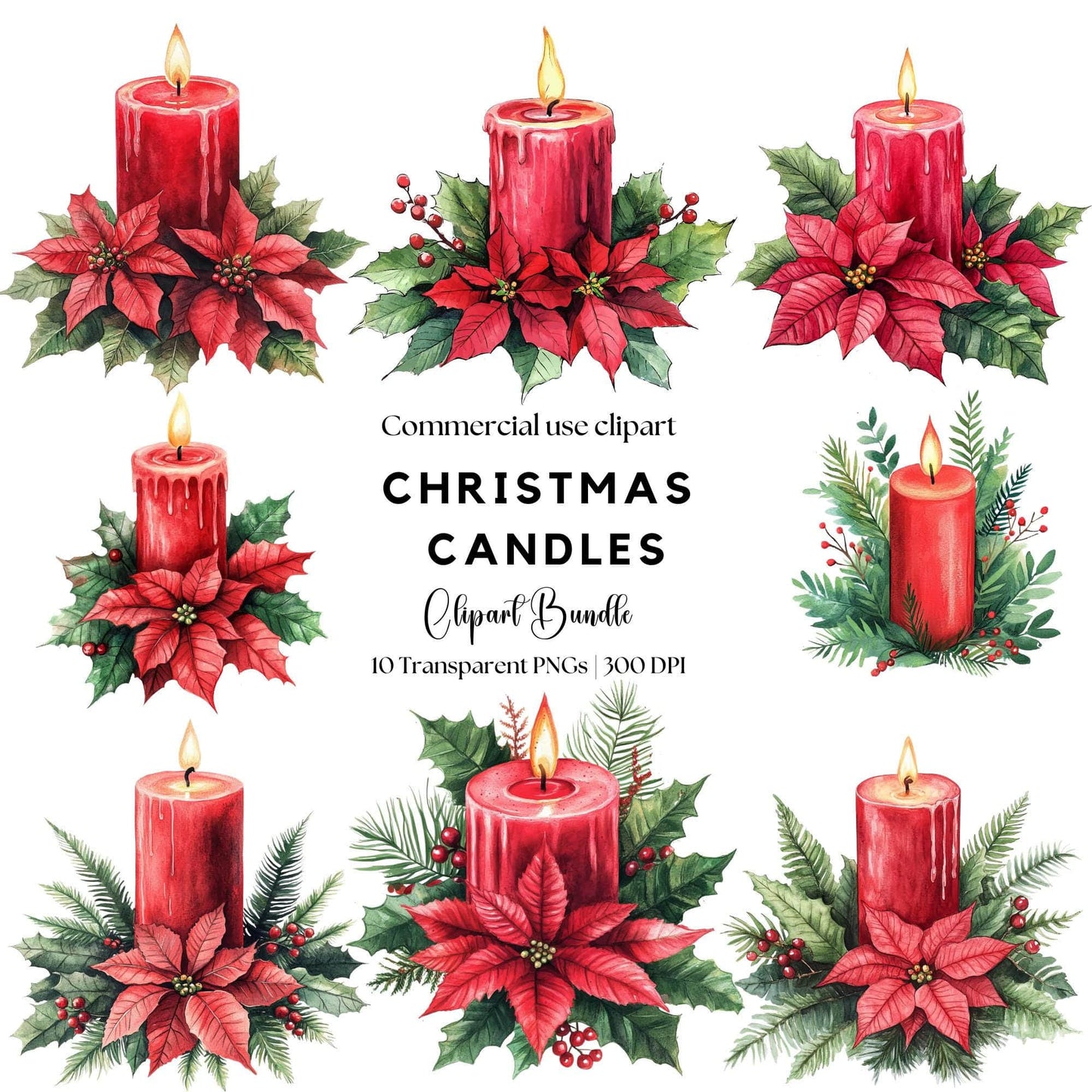 Christmas Candles Clipart