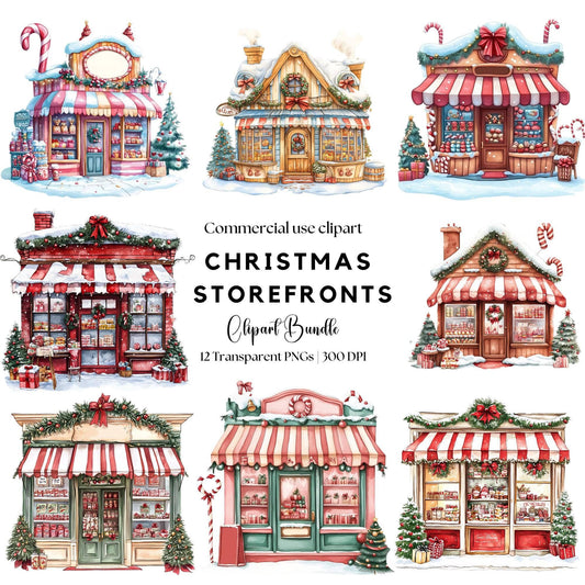 Christmas Candy Storefront Clipart
