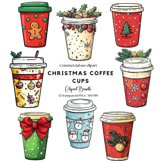 Christmas Coffee Cups Clipart
