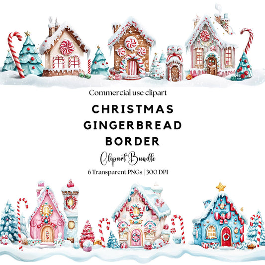 Christmas Gingerbread house clipart border