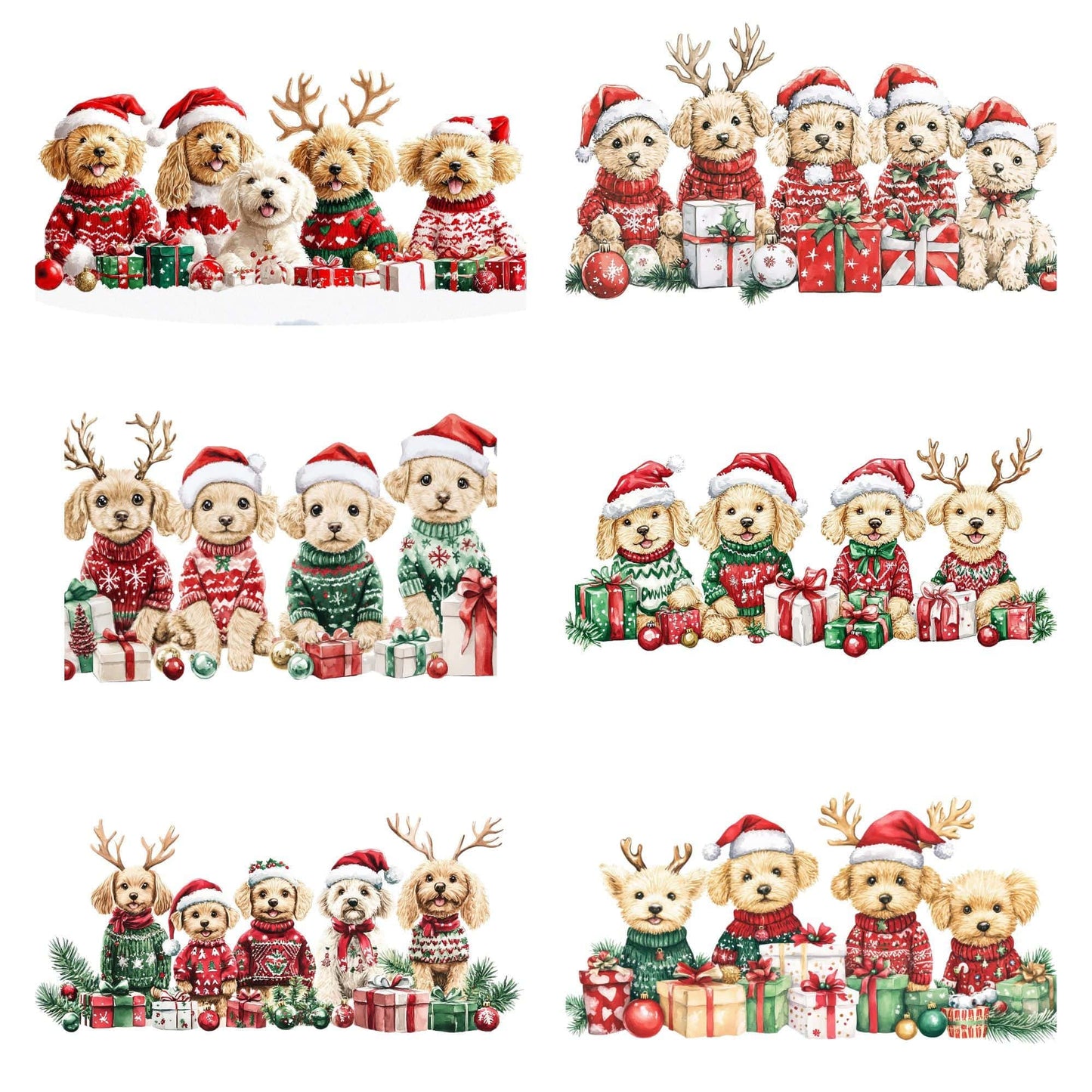 Christmas Goldendoodle clipart