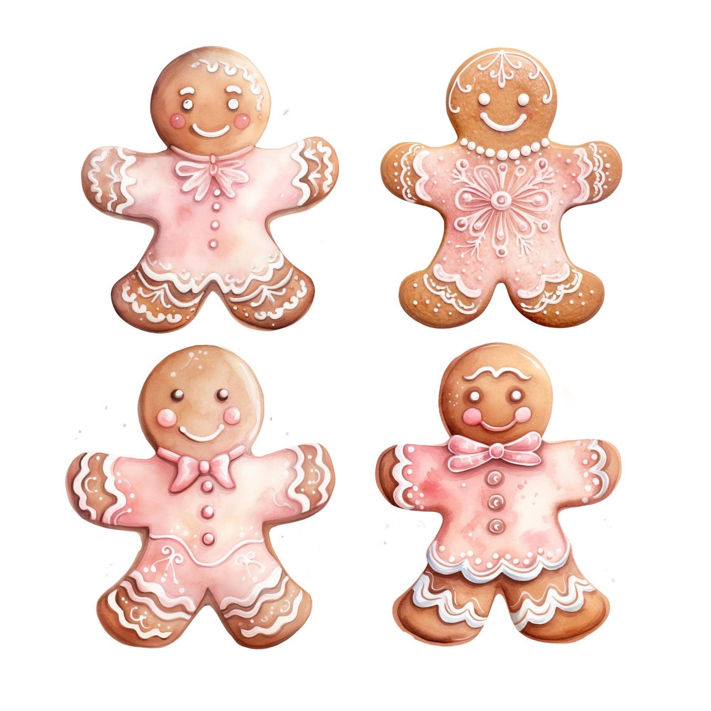 Christmas Pastel Gingerbread Cookie Clipart