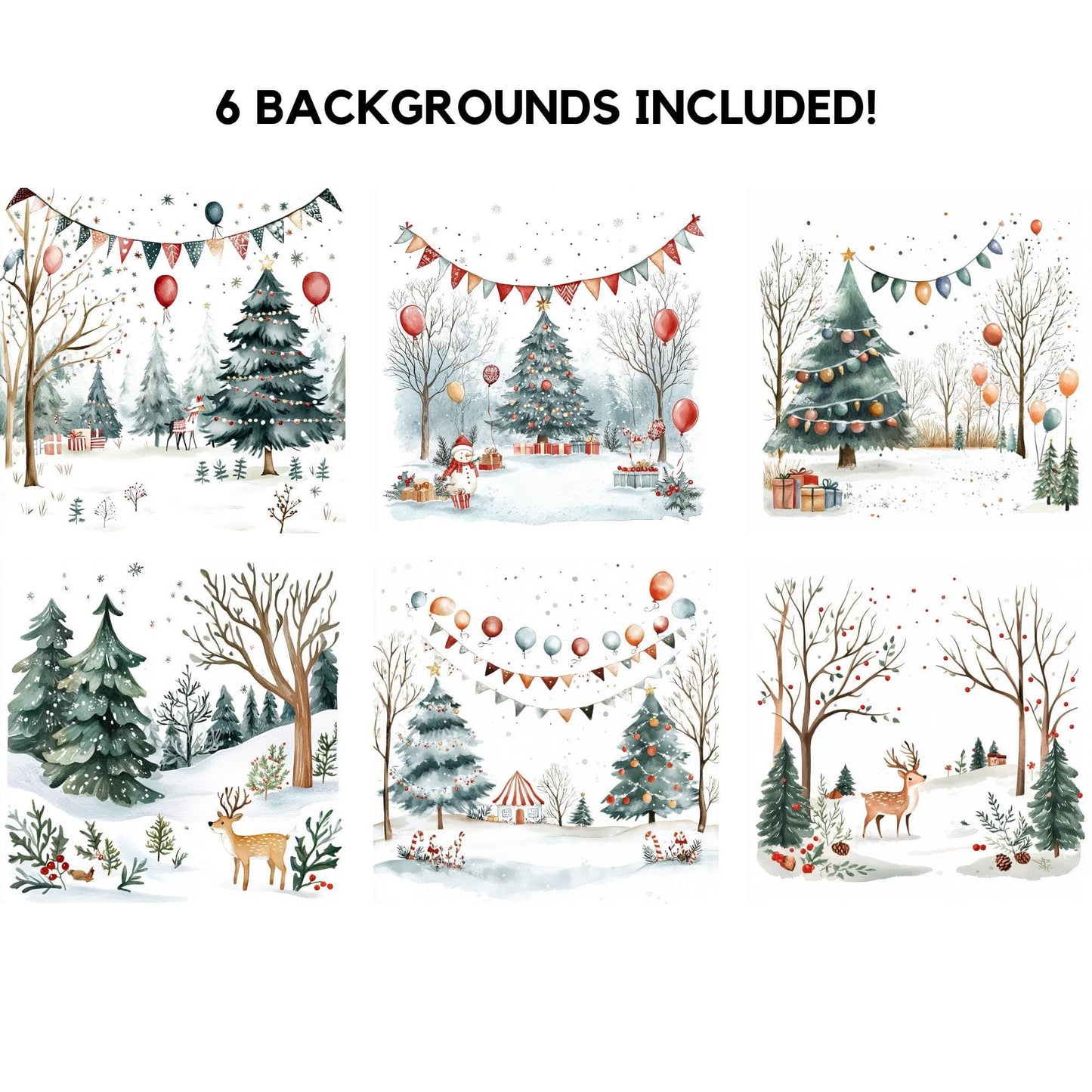 Christmas Woodland Animals Clipart