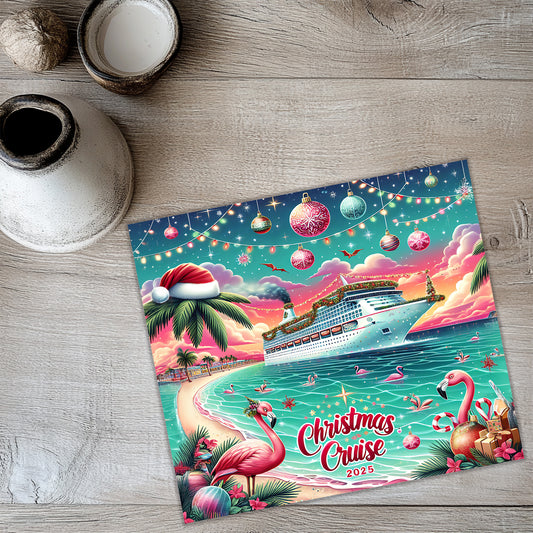 Christmas Cruise Tumbler Wrap PNG | Holiday Vacation Sublimation