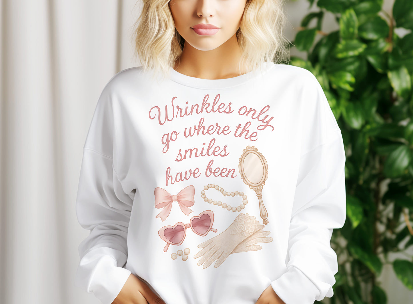 Coquette Vintage Wrinkles only go where the smiles have been tshirt design