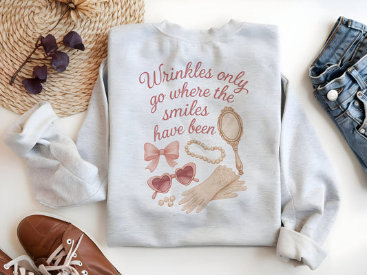 Coquette Vintage Wrinkles only go where the smiles have been tshirt design