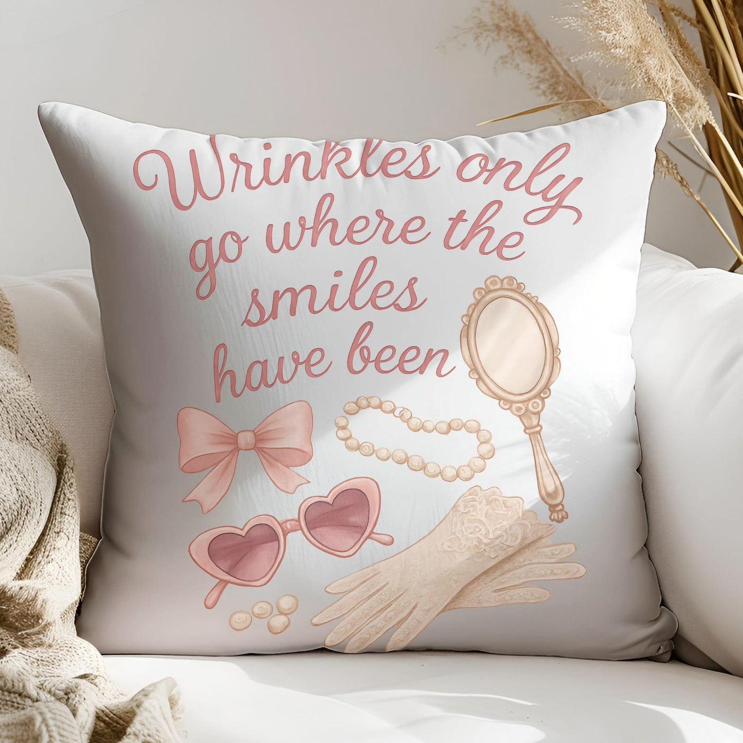 Coquette Vintage Wrinkles only go where the smiles have been tshirt design