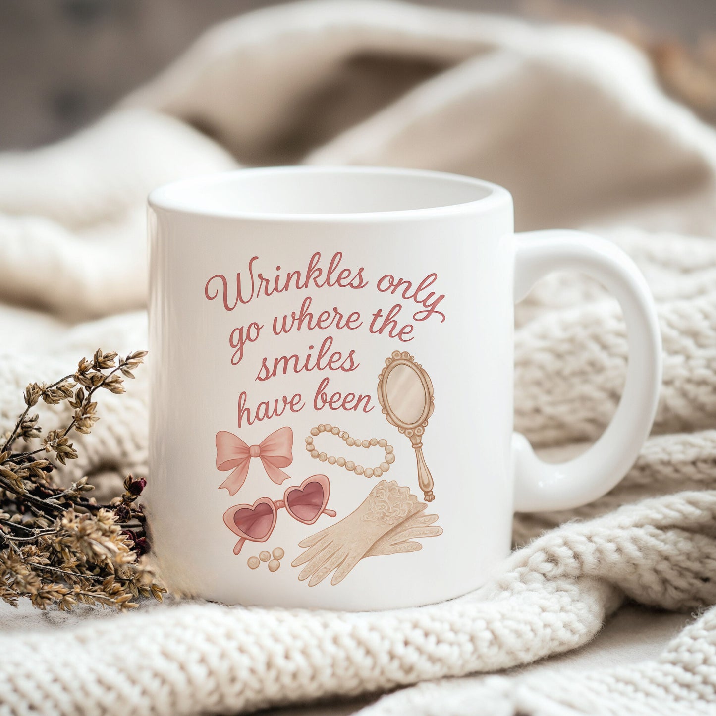 Coquette Vintage Wrinkles only go where the smiles have been tshirt design