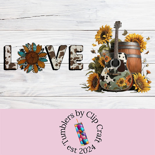 Cowgirl sunflower glass can wrap