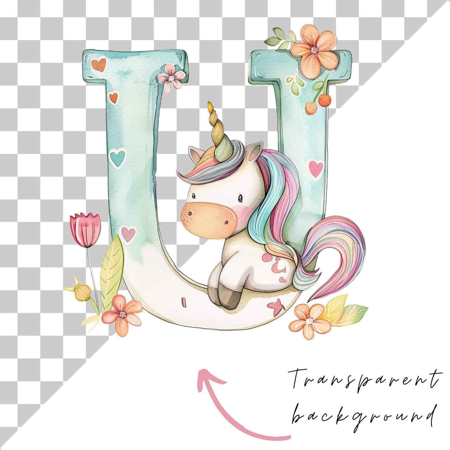 Cute Animal alphabet letter clipart