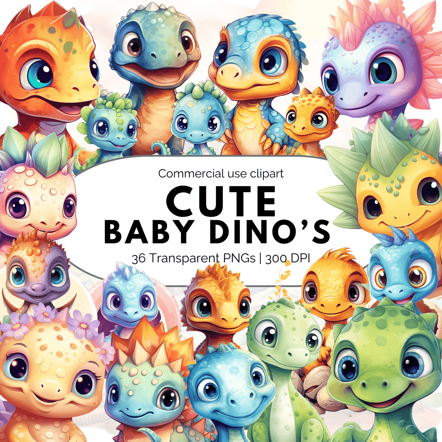 Cute Baby Dino Clipart