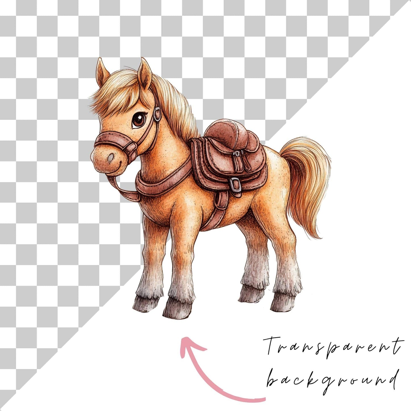 Cute Cartoon Horse Clipart