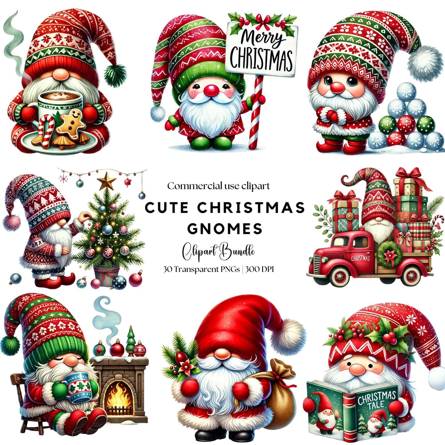 Cute Christmas Gnome Clipart